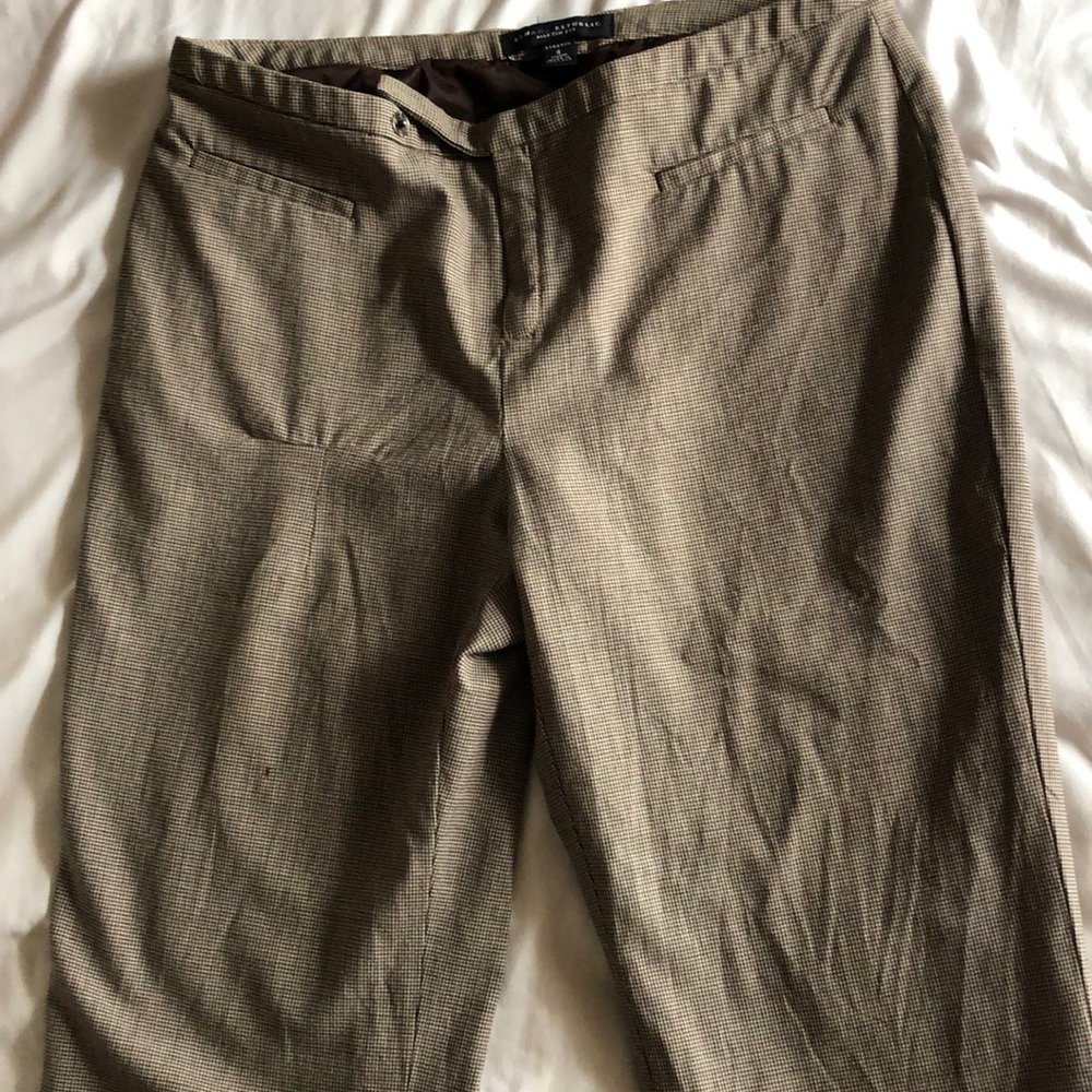 Brown printed dress slacks
